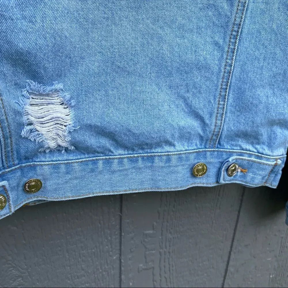 Forever 21 Distressed Jean Jacket S - Picture 5 of 12